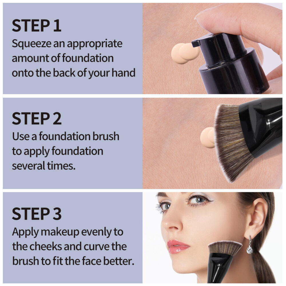 2 pcs angled head foundation makeup brushes set - Image 7