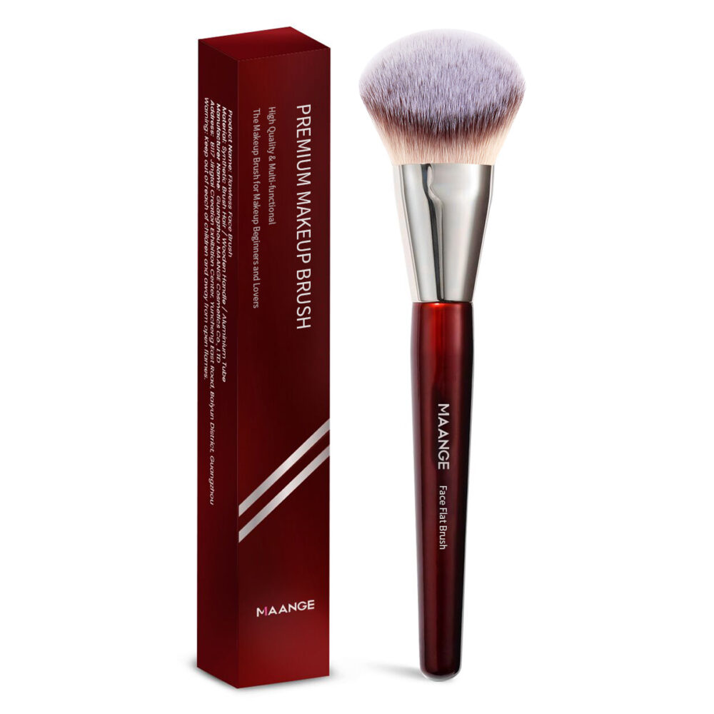 Single wine red foundation makeup brush with box - Image 7