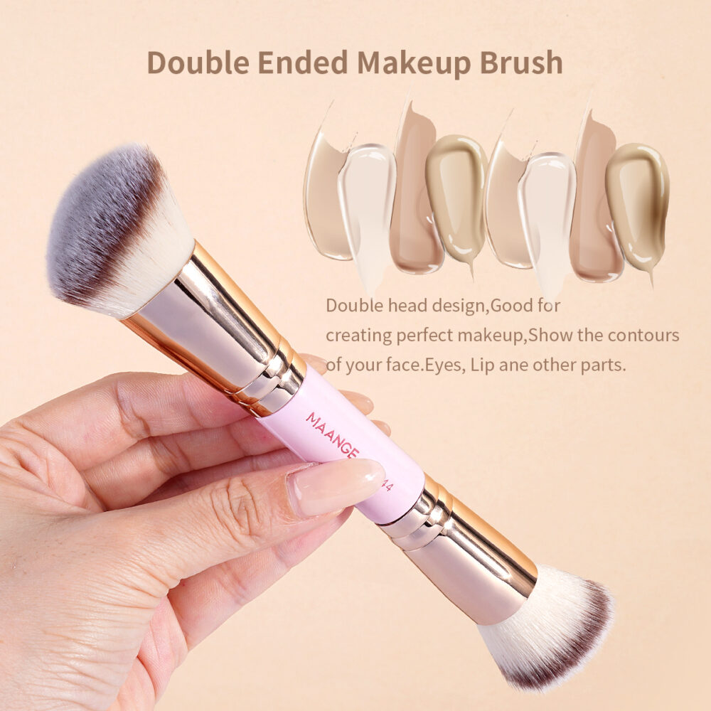 6 pcs facial makeup brush set with velvet bag - Image 3