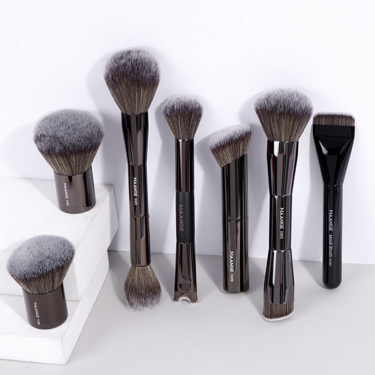 7 pcs makeup brush set with velvet bag - MAANGE