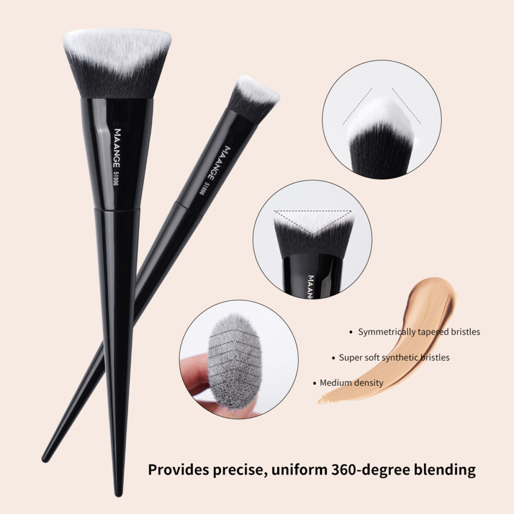 4 pcs conical plastic handle makeup brush set - Image 3