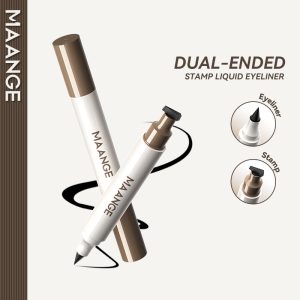 MAANGE 2-in-1 Stamp & Liquid Eyeliner Pen Dual-ended with Winged Stamp Highly Pigmented Waterproof Smudge-proof & Quick-Drying