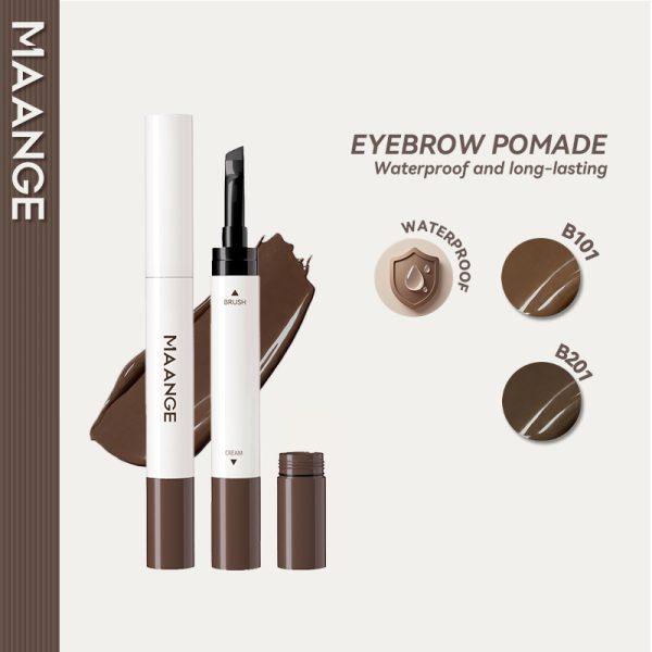 MAANGE Cream 2-in-1 Brow Pomade Natural & Long-Lasting Finish Smooth Waterproof & Sweat-Resistant Smudge-Proof & Clump-Free