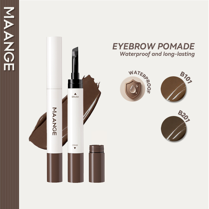 MAANGE Cream 2-in-1 Brow Pomade Natural & Long-Lasting Finish Smooth Waterproof & Sweat-Resistant Smudge-Proof & Clump-Free - 图片 6
