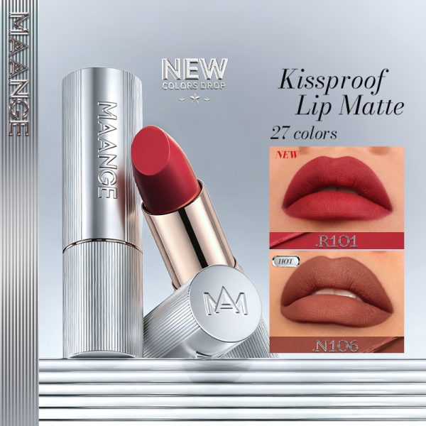 MAANGE Transfer-Proof Matte Lipstick Waterproof Fade-Resistant & Non-Drying High-Pigment & Lightweight
