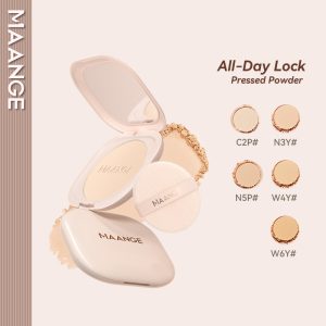 MAANGE Oil-Control Matte Pressed Powder Long-Lasting & Water-Resistant Includes Puff