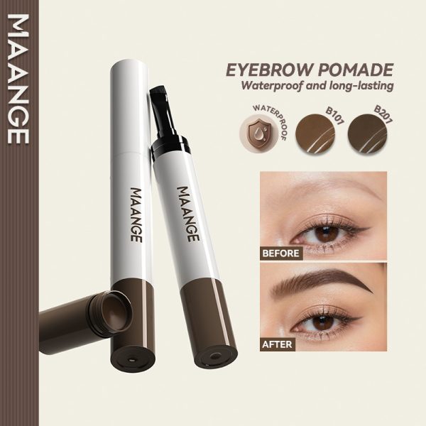 MAANGE Cream 2-in-1 Brow Pomade Natural & Long-Lasting Finish Smooth Waterproof & Sweat-Resistant Smudge-Proof & Clump-Free
