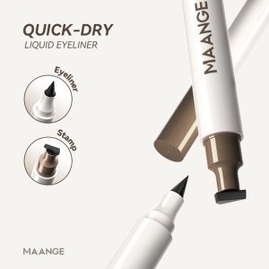 MAANGE 2-in-1 Stamp & Liquid Eyeliner Pen Dual-ended with Winged Stamp Highly Pigmented Waterproof Smudge-proof & Quick-Drying - 图片 2