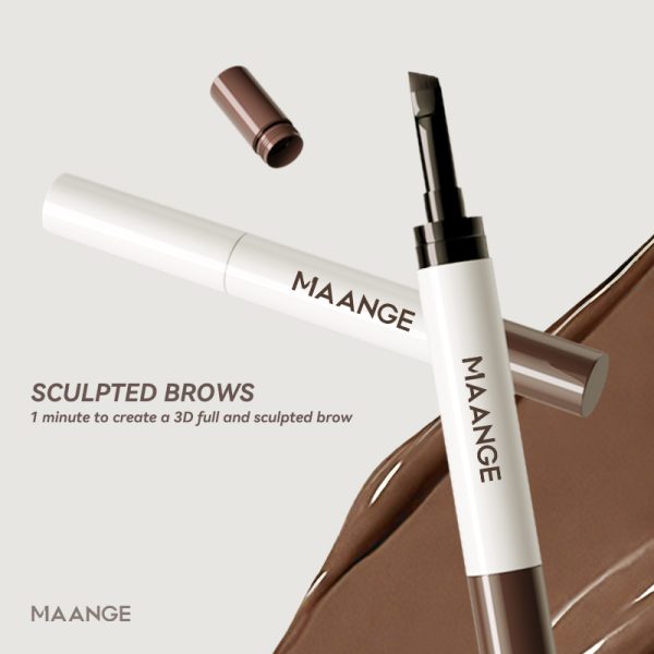 MAANGE Cream 2-in-1 Brow Pomade Natural & Long-Lasting Finish Smooth Waterproof & Sweat-Resistant Smudge-Proof & Clump-Free