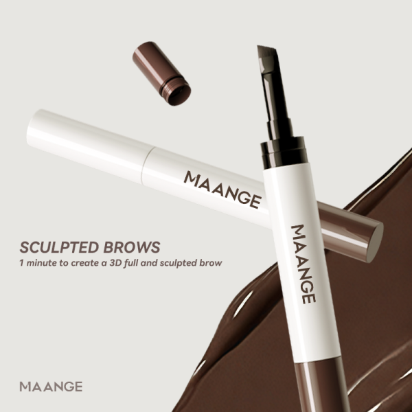 MAANGE Cream 2-in-1 Brow Pomade Natural & Long-Lasting Finish Smooth Waterproof & Sweat-Resistant Smudge-Proof & Clump-Free