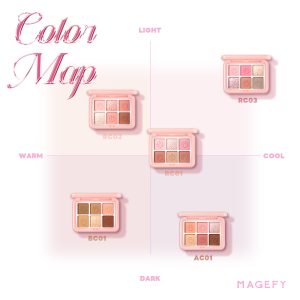 MAGEFY Face Palette Silky Blendable Powder Long-Lasting Pigment All-in-One Compact for Travel - 图片 3