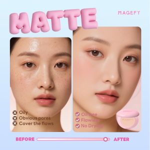 MAGEFY Face Powder Oil-Control & Matte Finish Long-Lasting Flawless Wear Includes Puff - 图片 4