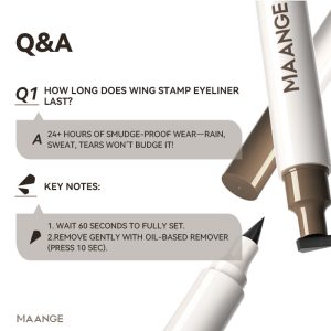 MAANGE 2-in-1 Stamp & Liquid Eyeliner Pen Dual-ended with Winged Stamp Highly Pigmented Waterproof Smudge-proof & Quick-Drying - 图片 5
