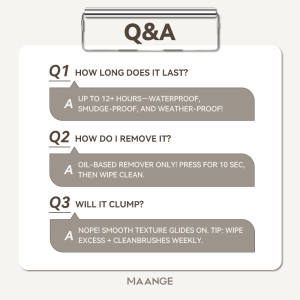 MAANGE Cream 2-in-1 Brow Pomade Natural & Long-Lasting Finish Smooth Waterproof & Sweat-Resistant Smudge-Proof & Clump-Free - 图片 5