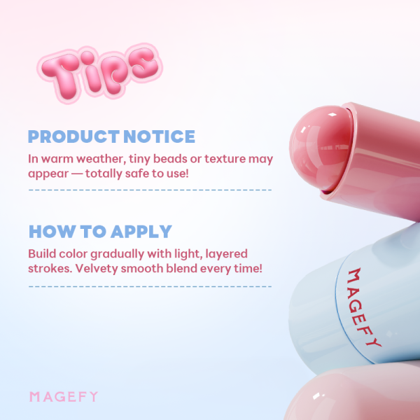 MAGEFY Multi-Blush & Lip Stick Hydrating Formula Soft-Matte Finish Natural Look with Brightening & Contouring Effects