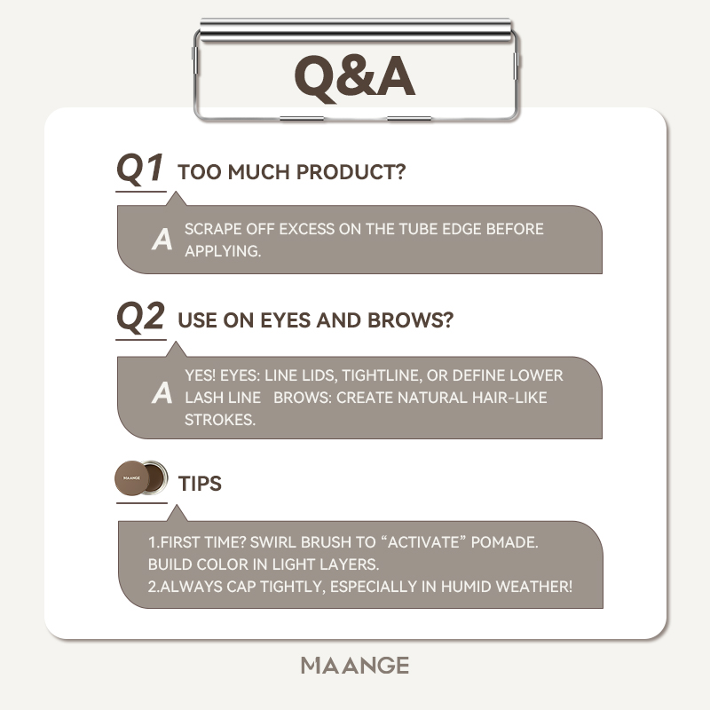 MAANGE Smudge-Proof Gel Brow Gel & Eyeliner Highly Pigmented Long-Lasting  Multi-Use - 图片 7