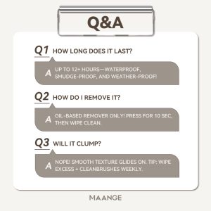 MAANGE Cream 2-in-1 Brow Pomade Natural & Long-Lasting Finish Smooth Waterproof & Sweat-Resistant Smudge-Proof & Clump-Free - 图片 7