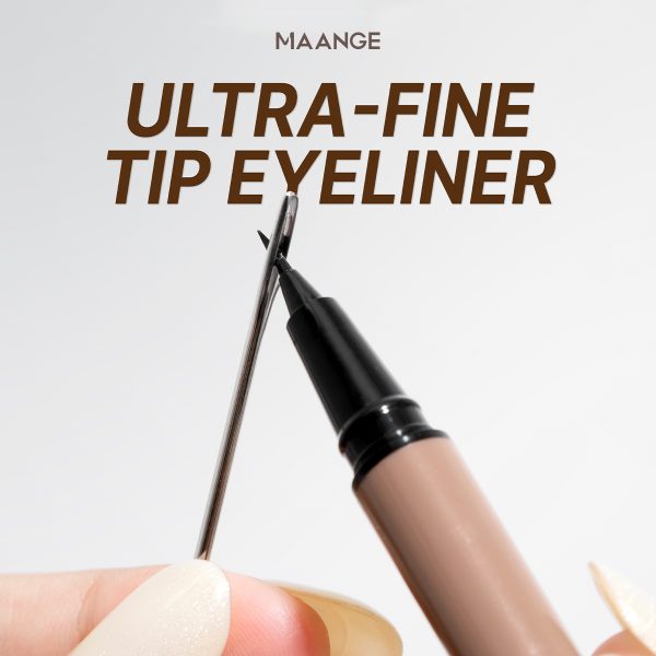 MAANGE Ultra-Fine Waterproof Eyeliner (Black) Even Application Long-Lasting & Natural Look