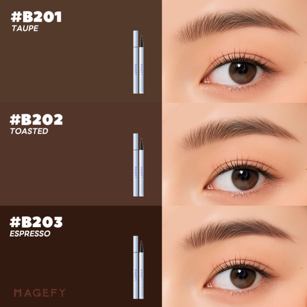 MAGEFY Waterproof & Smudge-Proof 4-Prong Liquid Brow Pen Smooth Application Long-Lasting Color