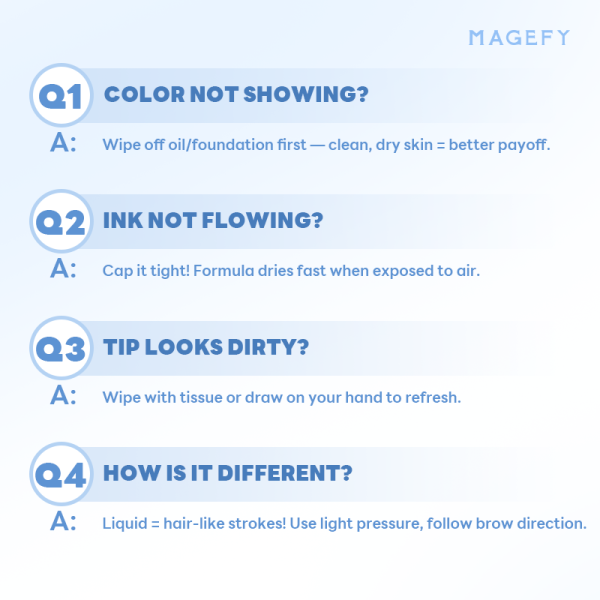 MAGEFY Waterproof & Smudge-Proof 4-Prong Liquid Brow Pen Smooth Application Long-Lasting Color