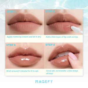 MAGEFY Clear Glossy Lip Lacquer | Non-Fading & Transfer-Resistant | Hydrating & Non-Sticky | Waterproof with Plumping Shine - 图片 3