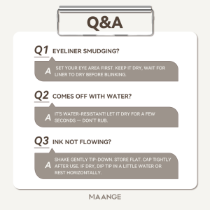 MAANGE Ultra-Fine Waterproof Eyeliner (Black) Even Application Long-Lasting & Natural Look - 图片 7