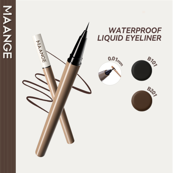 MAANGE Ultra-Fine Waterproof Eyeliner (Black) Even Application Long-Lasting & Natural Look