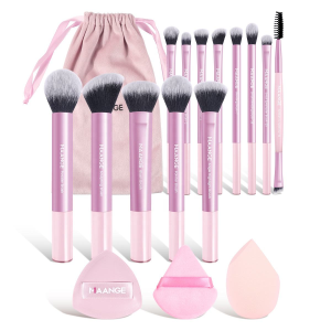 13-Piece High-End Professional Makeup Brush Set Soft Synthetic Fiber Bristles  Aluminum Handle  Bag professional makeup brushes