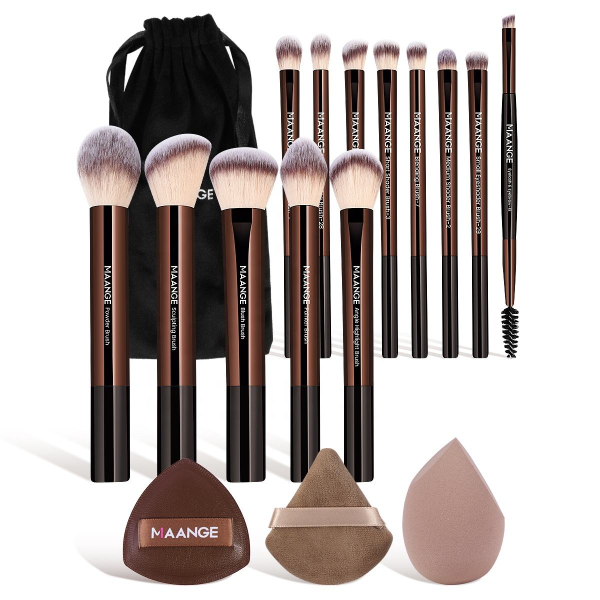 13-Piece High-End Professional Makeup Brush Set Soft Synthetic Fiber Bristles  Aluminum Handle  Bag professional makeup brushes