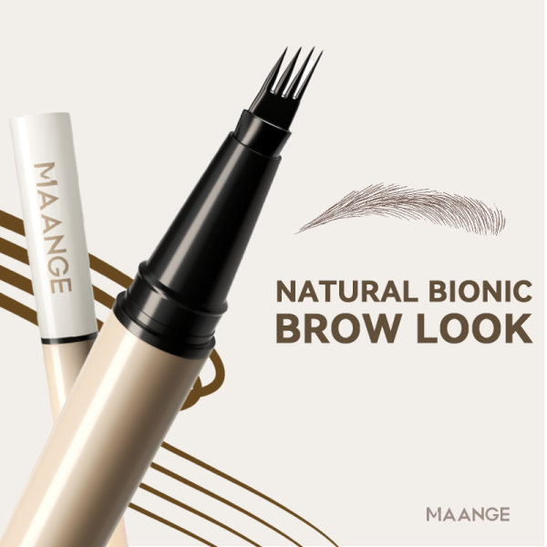 MAANGE 4-Prong Liquid Brow Pen Long-Lasting Color-Locking Waterproof