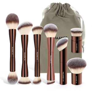 Private Label Double Ended Foundation Makeup Brushes 7 Pcs Foundation Powder Concealer Makeup Brush Set - 图片 2