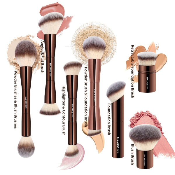 Private Label Double Ended Foundation Makeup Brushes 7 Pcs Foundation Powder Concealer Makeup Brush Set