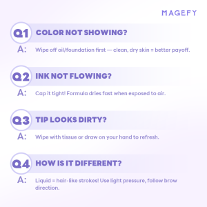 MAGEFY Waterproof Ultra-Fine 2-Prong Liquid Brow Pen 24H Long-Lasting Wear - 图片 4