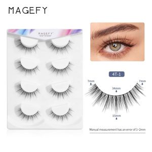 MAANGE Natural Look Manga Lashes Wispy Spike Lashes Wholesale Silk clear Band Cat Eye Lashes - 图片 4