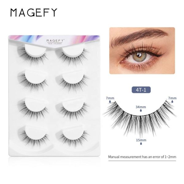 MAANGE Natural Look Manga Lashes Wispy Spike Lashes Wholesale Silk clear Band Cat Eye Lashes
