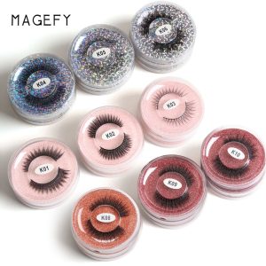 Magefy OEM 12 Pairs Handmade 3D False Mink Eye Lashes