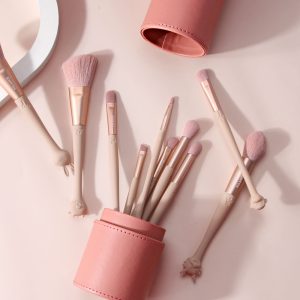 MAANGE Waterproof Cylindrical Makeup Organizer Storage Box Red Grey PU Leather Cosmetic Bag Zipper Closure Stylish Fashion Style - 图片 5