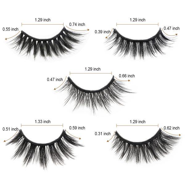 3D Faux Mink Magnetic Eyelashes 5 Magnets Magnetic False Eyelashes with Eyelashes Eyeliner Glue