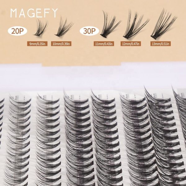 MAANGE DIY Eyelash Extensions Segment Eyelash Individual Cluster Knot Free Silk Lashes Eyelash Extensions