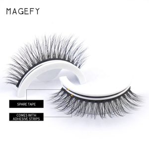 MAGEFY Self Adhesive False Eyelashes Cat Eye Full Strip Eyelashes Self Adhesive Silk False Lashes - 图片 2