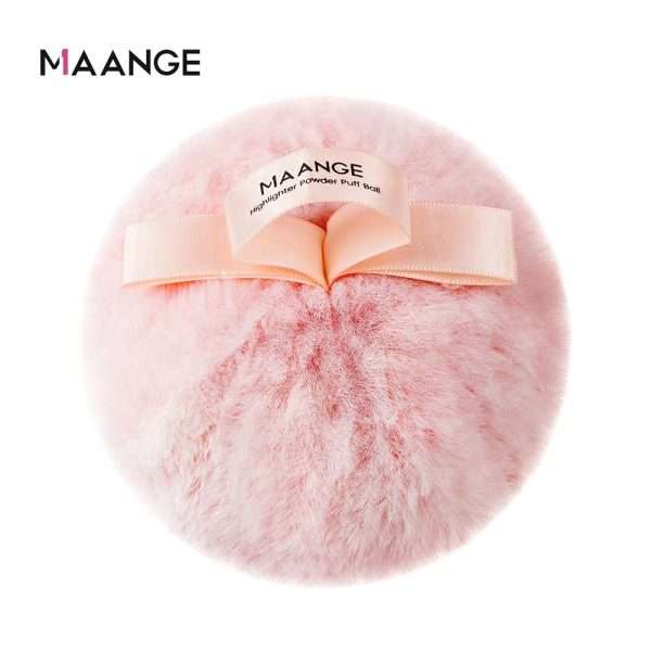 MAANGE New Arrival pink Highlight Makeup Powder Puff Professional Box with Custom logo High Quality Big Sponge Puff