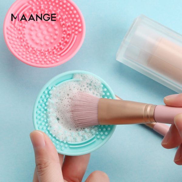 MAANGE Support Sample Service Wholesale Makeup Brush Cleaning Pad Silicone Scrubbing Tray