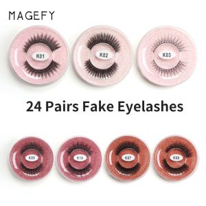 Magefy OEM 12 Pairs Handmade 3D False Mink Eye Lashes - 图片 3