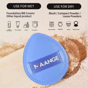 MAANGE Air Cushion Powder Puff Makeup Soft Foundation Powder Blue teardrop-shaped Portable Mini Powder PuffCosmetic Puff - 图片 5