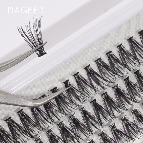 MAANGE DIY Eyelash Extensions Segment Eyelash Individual Cluster Knot Free Silk Lashes Eyelash Extensions