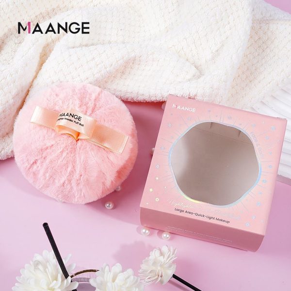 MAANGE New Arrival pink Highlight Makeup Powder Puff Professional Box with Custom logo High Quality Big Sponge Puff