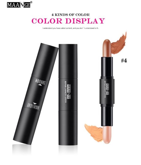 Three-Dimensional Contour Makeup 4 Colors Double-headed High-light Concealer Stick