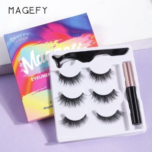 MAANGE Magnetic False Eyelashes Magnetic Lashes Synthetic Fiber Magnetic Lashes with Eyeliner Kit