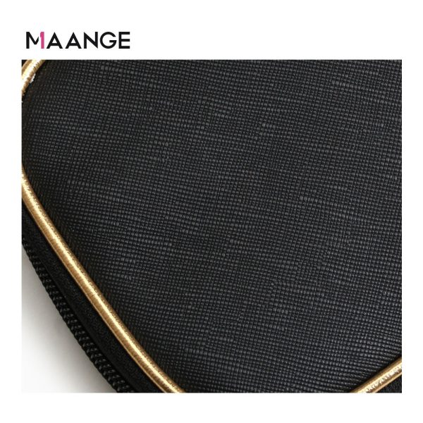 MAANGE Stand up Makeup Brush Travel Organizer Storage Holder Handbag Bags Zipper Waterproof Black Nylon Makeup Cosmetic Bag