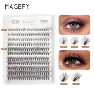 MAANGE DIY Eyelash Extensions Segment Eyelash Individual Cluster Knot Free Silk Lashes Eyelash Extensions